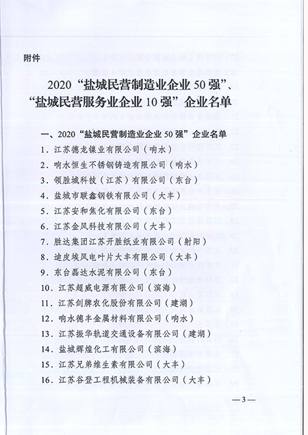 20201014公司獲評(píng)“鹽城民營制造業(yè)企業(yè)50強(qiáng)”稱號(hào)